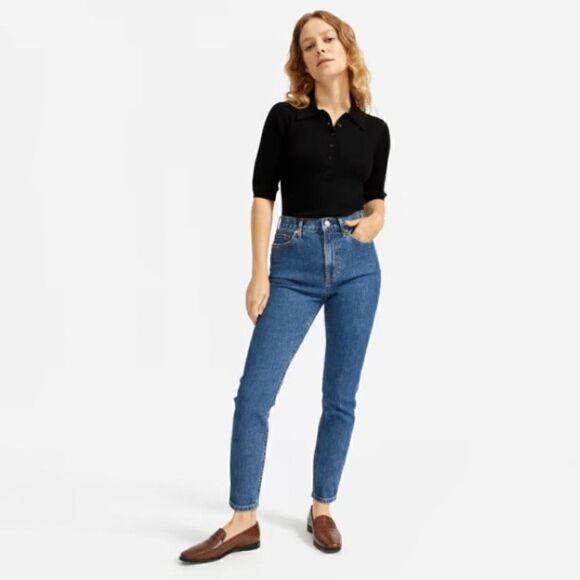 Everlane Womens High Rise Skinny Medium Wash Blue Jeans Sz 28 Regular - Picture 1 of 11